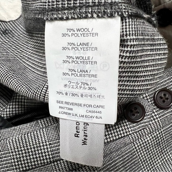 J. Crew Maddie Glen Houndstooth Plaid Wool Blend Pants - Picture 8 of 12